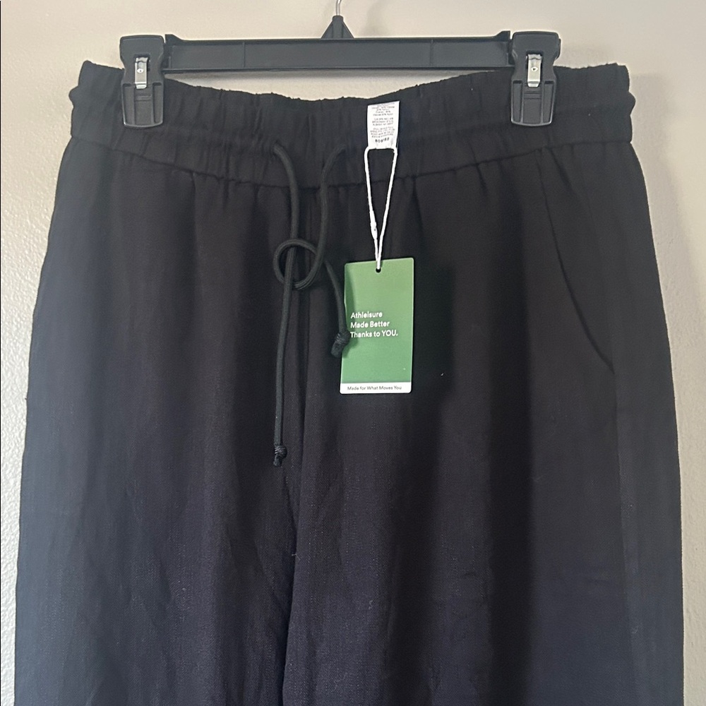 HALARA Black Wide Leg Women's Linen like Pants Size M Tall NWT - Picture 10 of 11